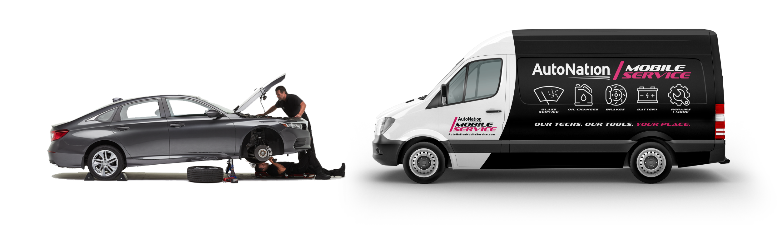 An AutoNation Mobile Service repair van rendering